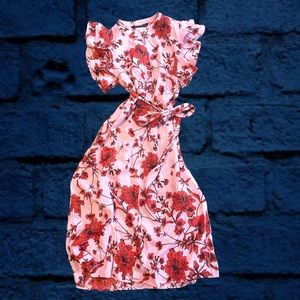 LAST ONE FLORAL PRINT LINEN TUNIC MIDI